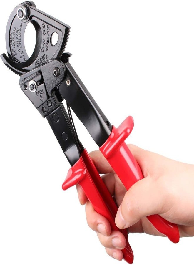UPTODATETOOLS Ratchet Cable Cutter, Wire Cutter for Aluminum Copper Cable up to 240mm², Ratcheting Wire Cutting Hand Tool - Image 1